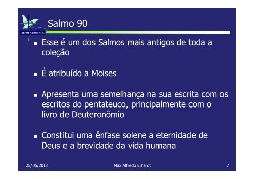 aula sobre o SALMO 90 com Max Erhardt