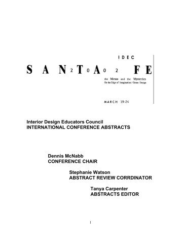 2002 Conference Proceedings - Interior Design Educators Council