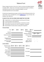 Referral Form - The Bobby Goldsmith Foundation