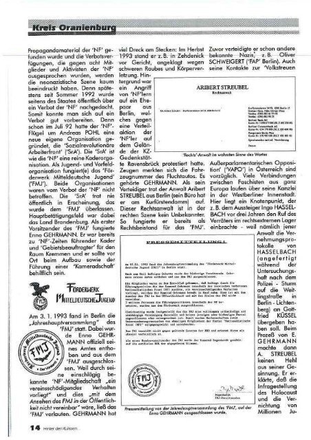 Hinter den Kulissen – Nr. 1 – 1994 - APAP – Antifaschistisches ...