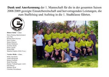 2. Stadtklasse Herren St. 1 -  Saison 2008/2009 ... - SG Gittersee