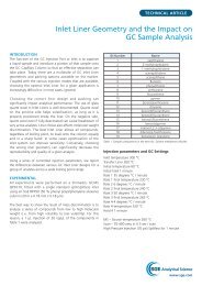 Inlet Liner Geometry and the Impact on GC Sample Analysis