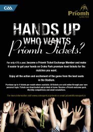 For only â¬75 a year, become a PrÃ­omh Ticket Exchange ... - Croke Park