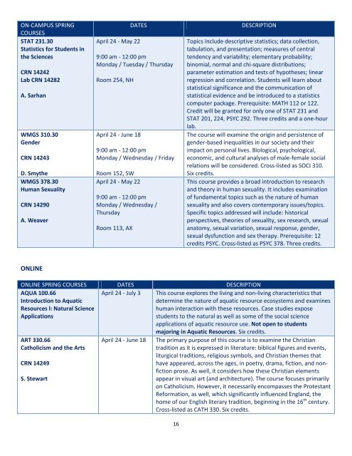 Summer Calendar - St. Francis Xavier University