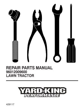 repair parts manual 96012009600 lawn tractor