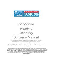 Scholastic Reading Inventory Software Manual