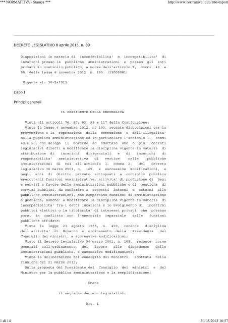 *** NORMATTIVA - Stampa *** http://www.normattiva.it/do/atto/export ...