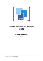 combit Relationship Manager Objekt-Referenz - combit GmbH