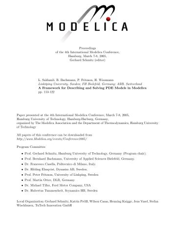 A Framework for Describing and Solving PDE Models - Modelica