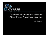 Windows Memory Forensics and Direct Kernel ... - Jesse Kornblum