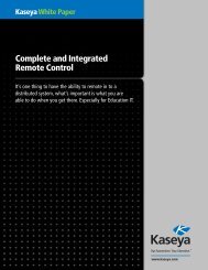 Kaseya White Paper | Complete and Integrated Remote Control