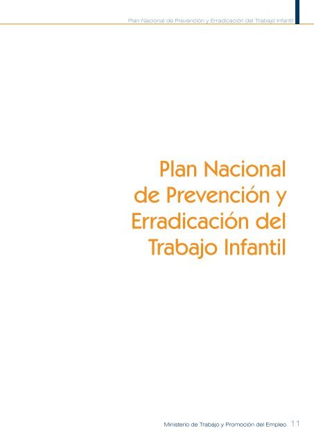 Plan Nacional para la PrevenciÃ³n y ErradicaciÃ³n del Trabajo Infantil