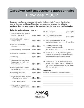 Caregiver self-assessment questionnaire - National Alliance for ...