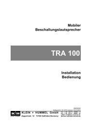 TRA 100 - Klein + Hummel