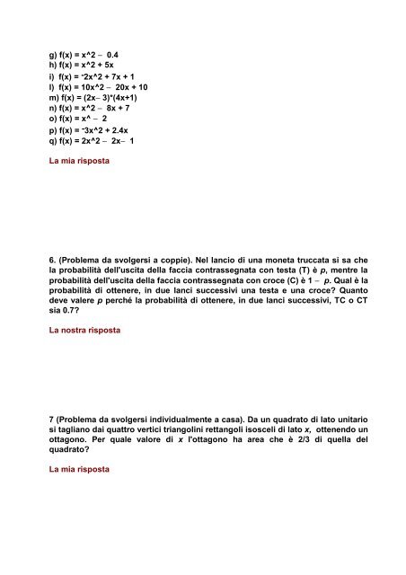 Copia in pdf della lezione 6, Le funzioni quadratiche - Matematica