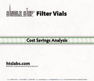 SINGLE StEP Filter Vial Quick Stats - Thomson Instrument Company