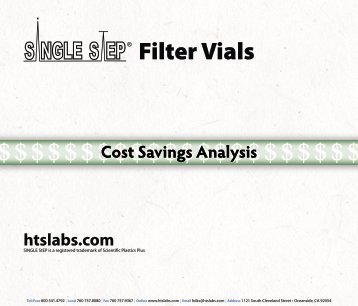 SINGLE StEP Filter Vial Quick Stats - Thomson Instrument Company