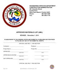 APPROVED MATERIALS LIST (AML) - City of West Palm Beach
