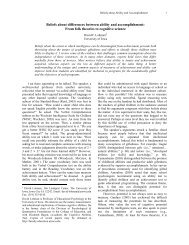 Beliefs about differences between ability and ... - CiteSeerX
