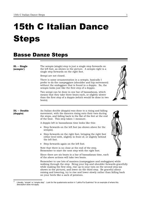 15th C Italian Dance Steps 15th C Italian Dance Steps