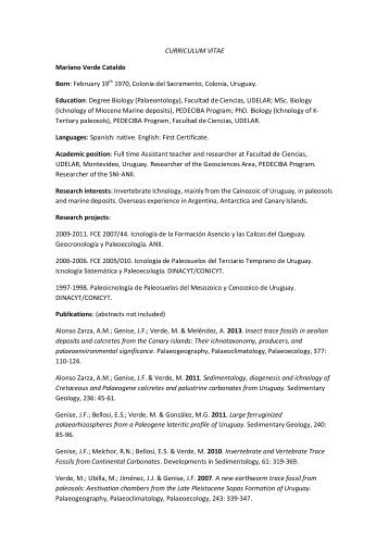 Curriculum Vitae - Facultad de Ciencias