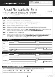 Funeral Plan Application Form - The Co-operative