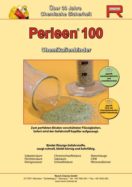 Perleen 100 Chemikalienbinder - Rench Chemie GmbH