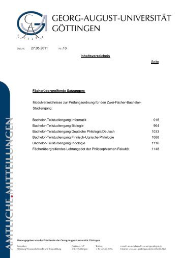 Amtliche Mitteilungen Ausgabe 13 - Georg-August-Universität ...