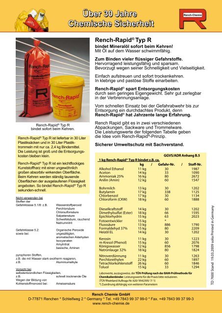 PDF-Download Rench-Rapid Typ R - Rench Chemie GmbH