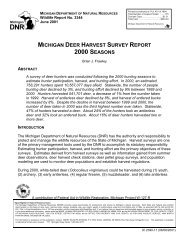 MICHIGAN DEER HARVEST SURVEY REPORT - 2000 SEASONS