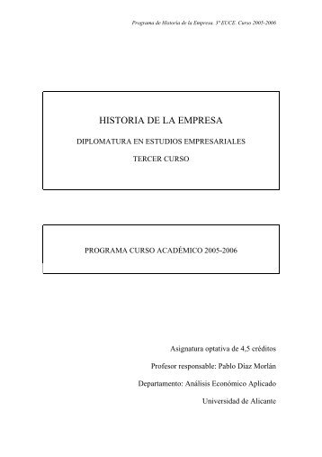 HISTORIA DE LA EMPRESA - Departamento de AnÃ¡lisis EconÃ³mico ...