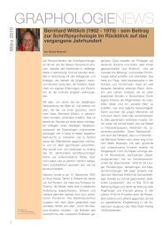 Bernhard Wittlich - Graphologie News