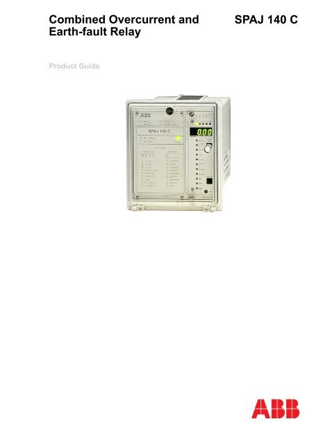 ABB SPAJ140C OVERCURRENT AND EARTH-FAULT RELAY R3S9.2 