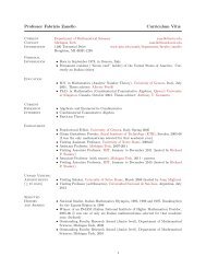 Professor Fabrizio Zanello Curriculum Vitæ - Mathematical Sciences