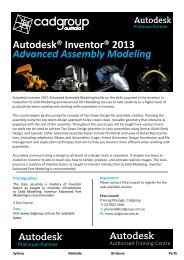 Autodesk® Inventor® 2013 Advanced Assembly Modeling - Cadgroup