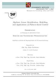 Algebraic Linear Identification, Modelling, and Applications of ...