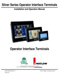 Silver Series Installation and Operation Manual, Rev B ... - Watlow