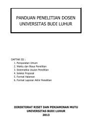 Panduan Penelitian Dosen Universitas Budi Luhur - Direktorat Riset ...