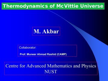 Thermodynamics of McVittie Metric - National Centre for Physics