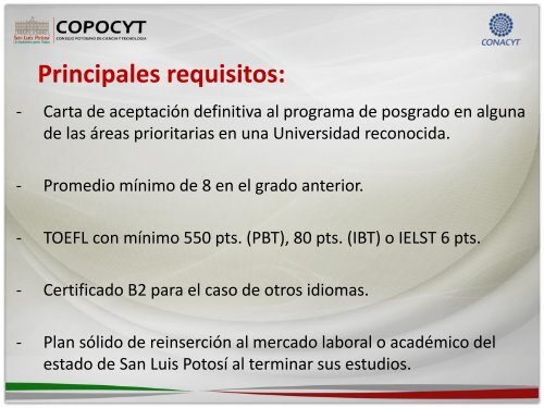 2015 - Programa de Becas CONACYT-COPOCYT