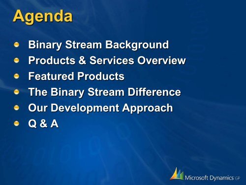 Microsoft Dynamics GP - Binary Stream