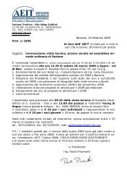 Lettera di invito ai soci - Aeit - Sezione Trentino Alto Adige