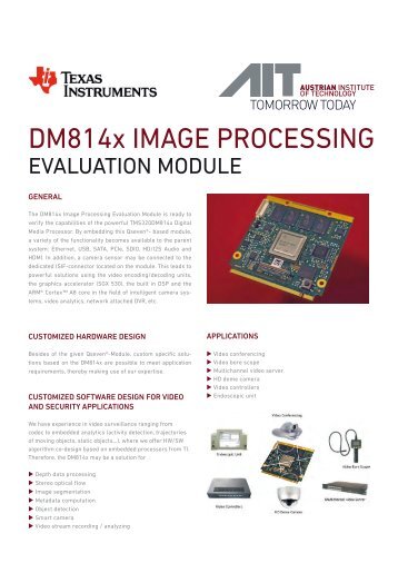 DM814x IMAGE PROCESSING - AIT Austrian Institute of Technology