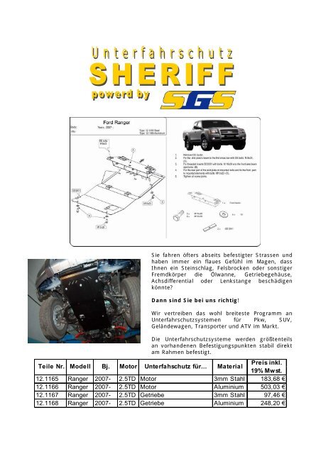 Ford Ranger Bj. 2007- - SGS