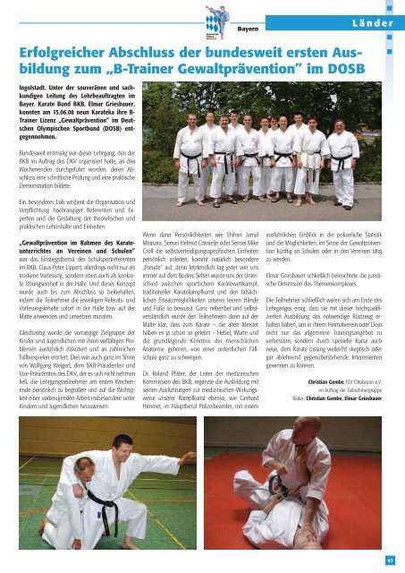 Fachzeitschrift des Deutschen Karate Verbandes e.V.
