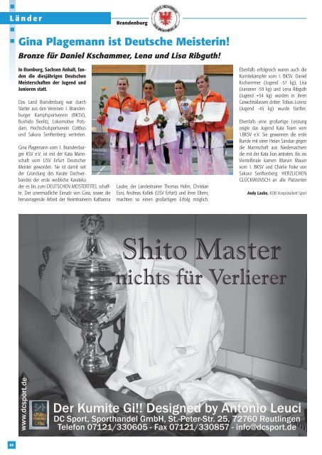 Fachzeitschrift des Deutschen Karate Verbandes e.V.