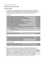 Tarif des médecins agréés FIM Changements au 1er janvier 2008 ...