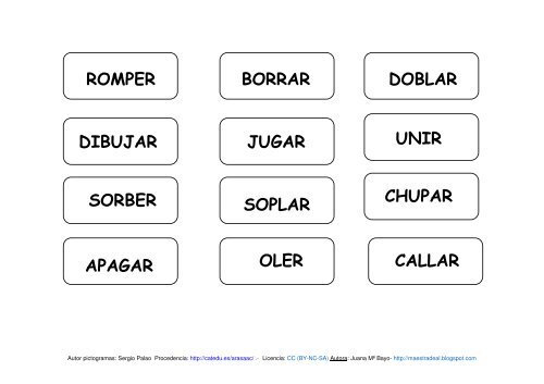 VOCABULARIO DE VOCABULARIO DE ACCIONES - Catedu