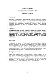 1 Comune di Treviglio Consiglio Comunale del 26.10.2007 Apertura ...