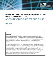 Managing the disclosure of employee-related information - a ... - CPNI